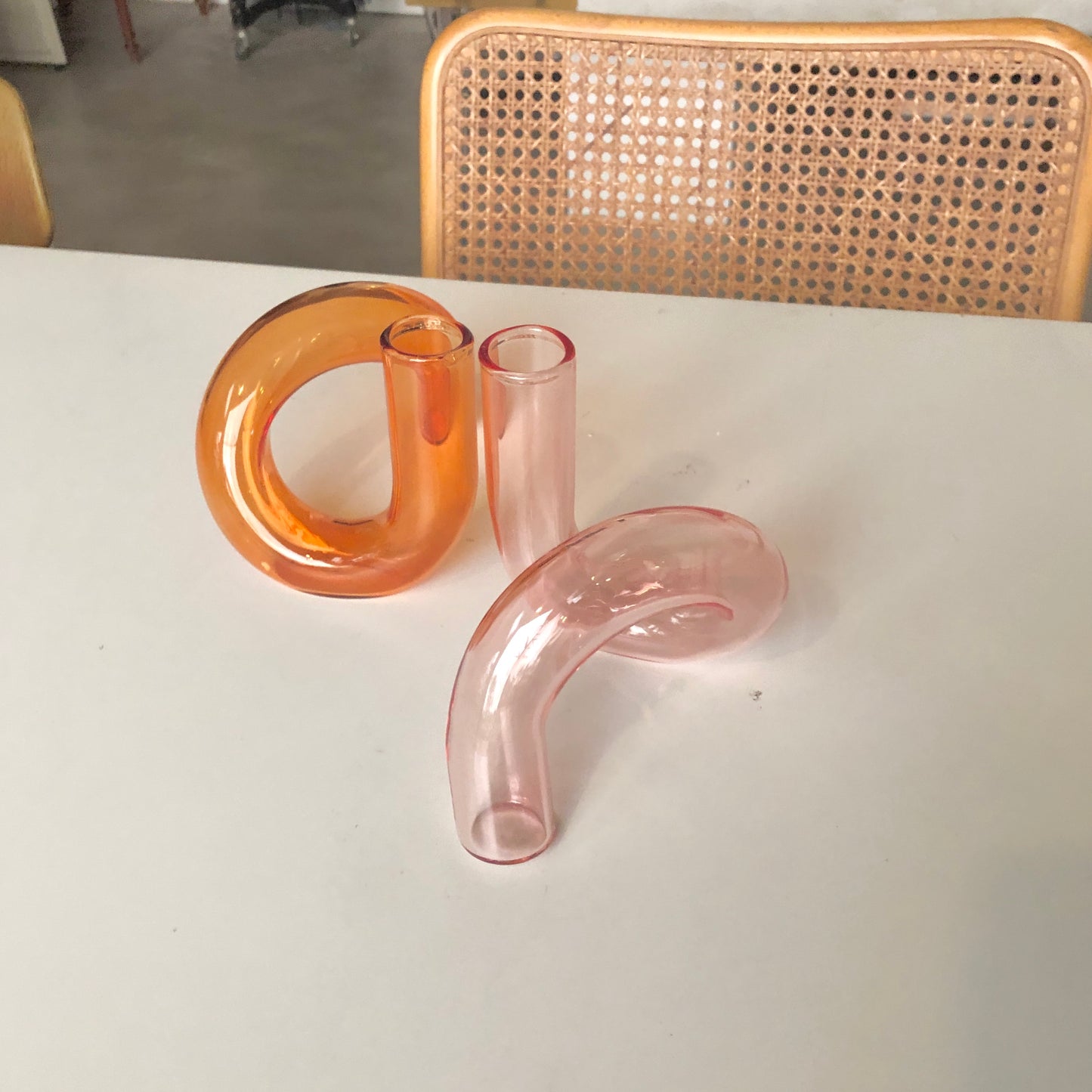 The Squiggle Candle Holder & Vase in Rosé by PROSE Décor