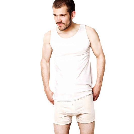 136 1930s Singlet (White) by MERZ B SCHWANEN