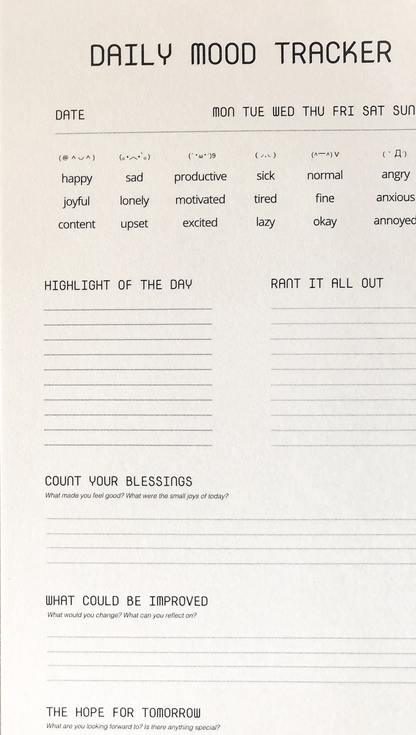 Daily Mood Tracker Notepad by OFFCUT