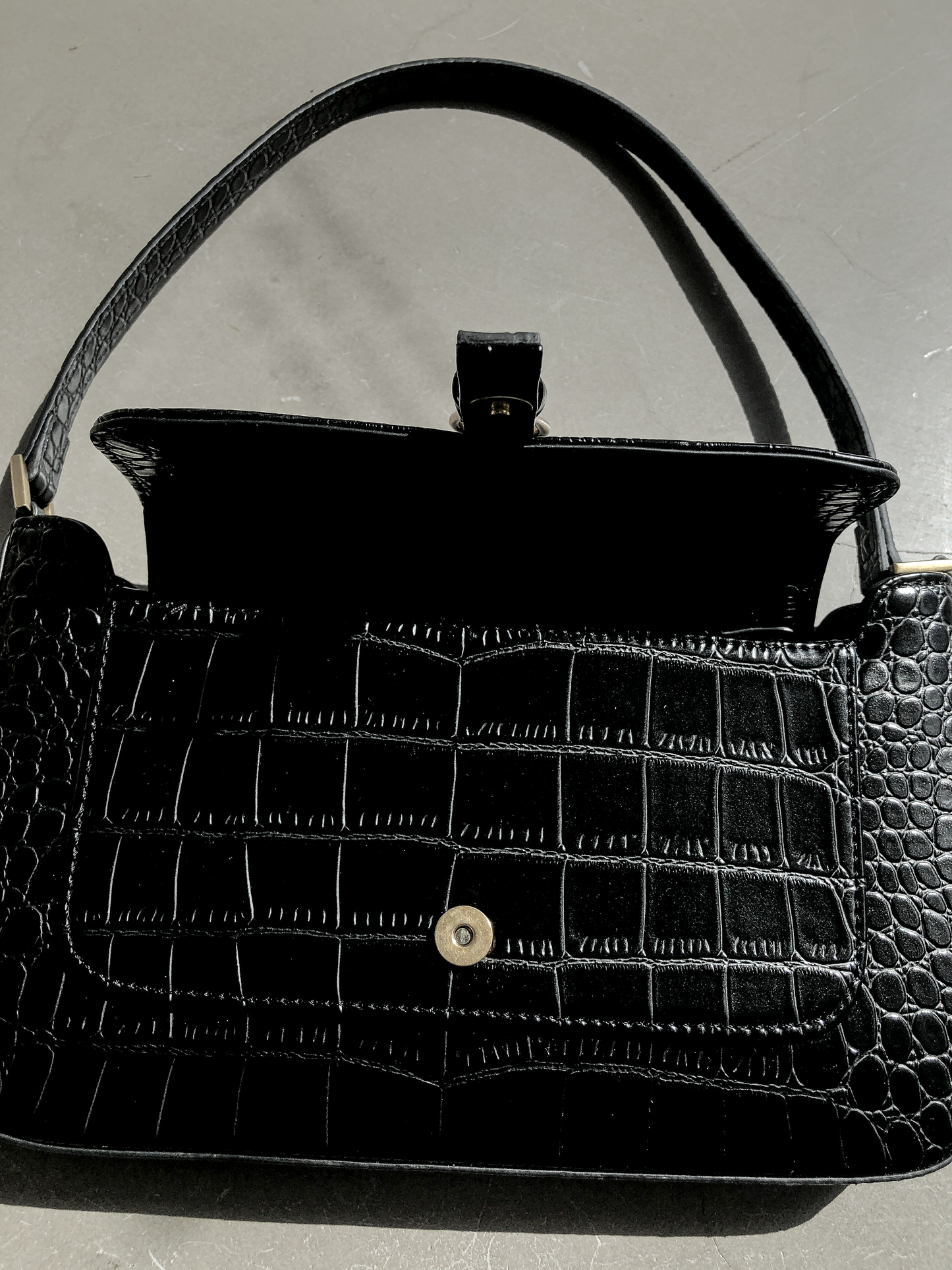 Embossed Flap Baguette Bag by Veronique