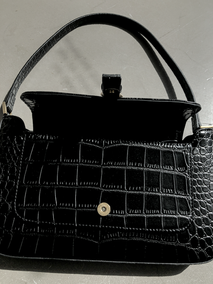 Embossed Flap Baguette Bag by Veronique