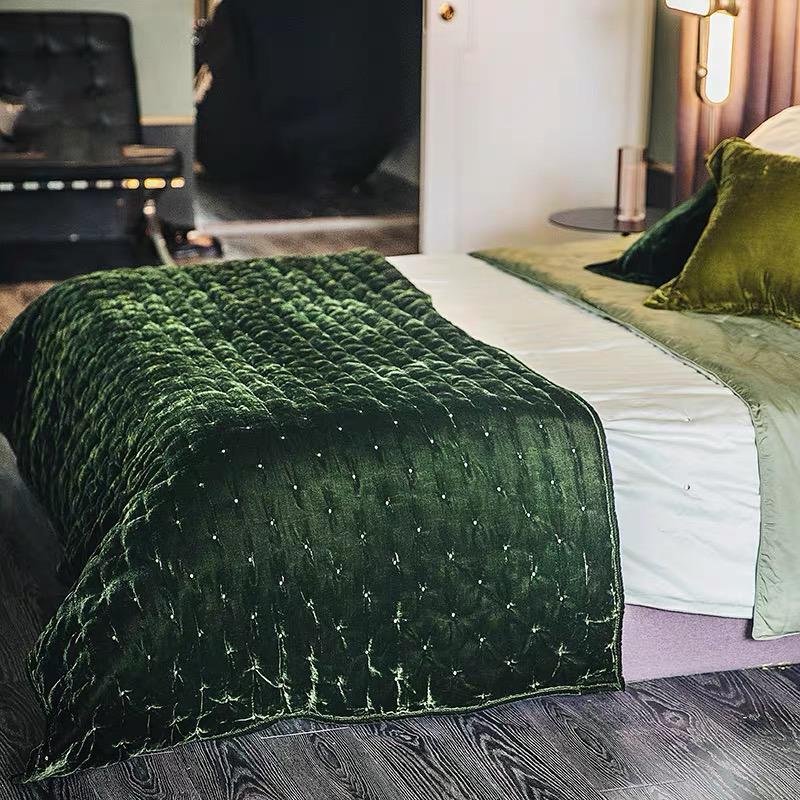 Velvet Blanket in Mustard by PROSE Décor