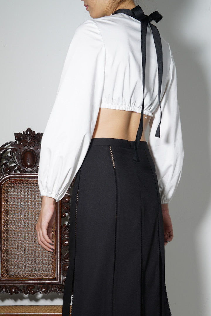 Criss-cross Cotton Crop Top with Ribbon Detail #56 - Emporium of the Modern Man
 - 1