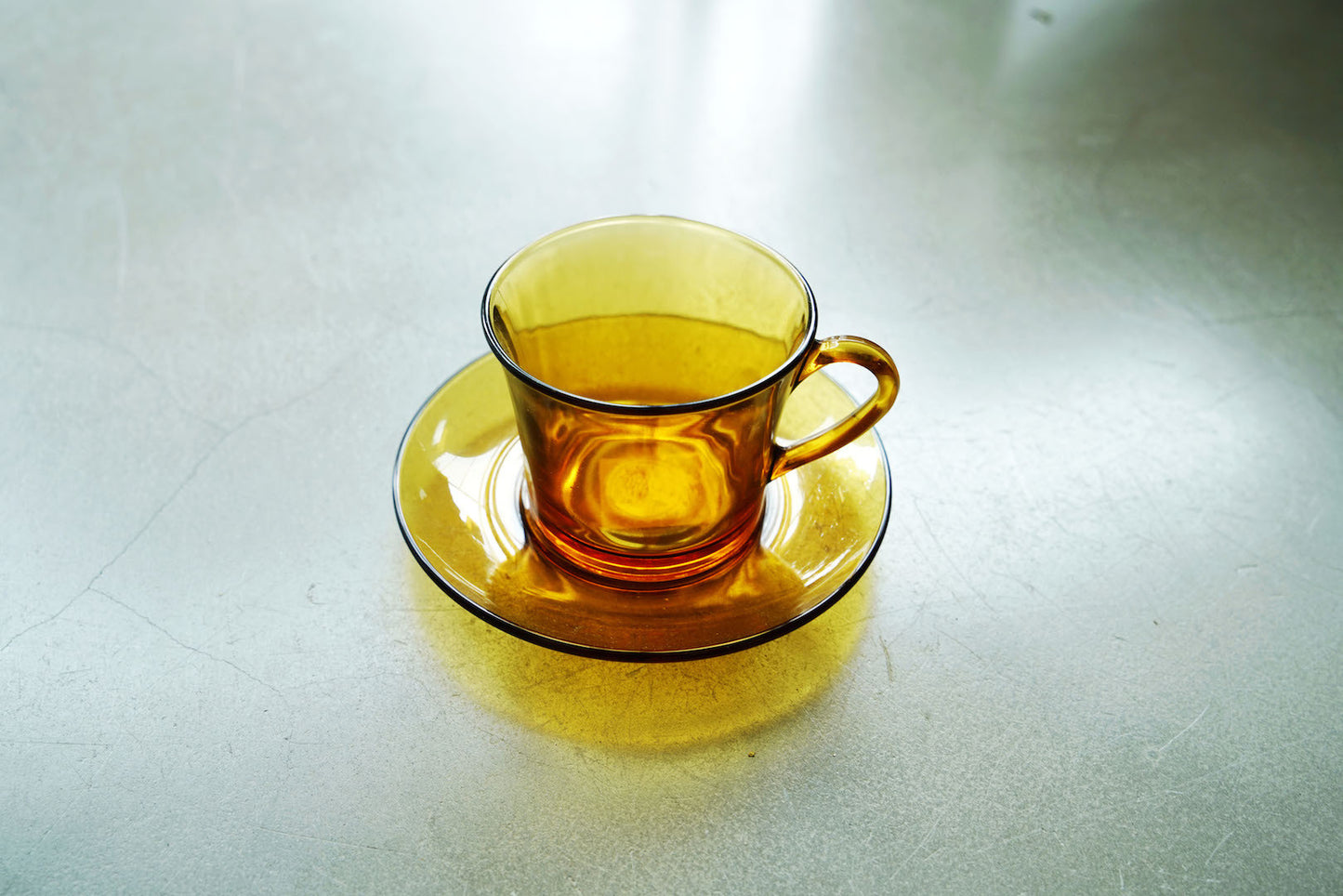 Duralex Amber Cup & Saucer - Emporium of the Modern Man
