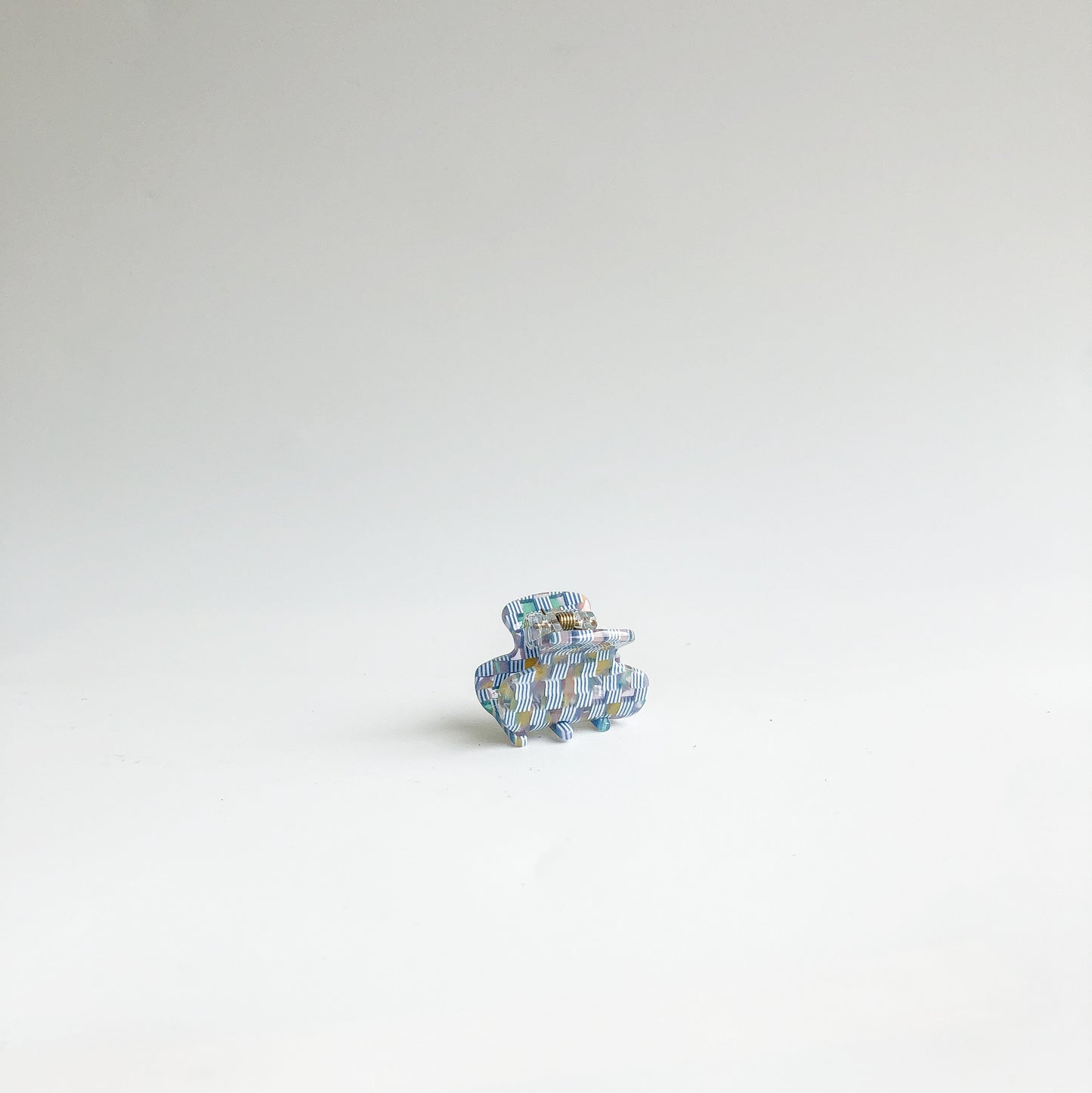 Azul Checkered Hair Claw  by Veronique