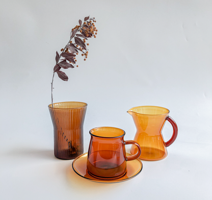 Amber Hourglass Milk Jug by PROSE Décor