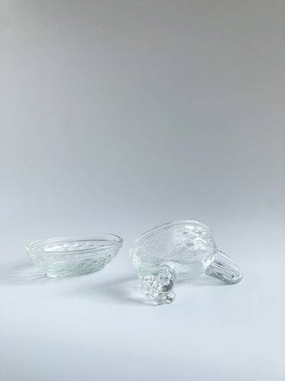 Vintage Glass Butter Dish in Fuchsia by PROSE Tabletop