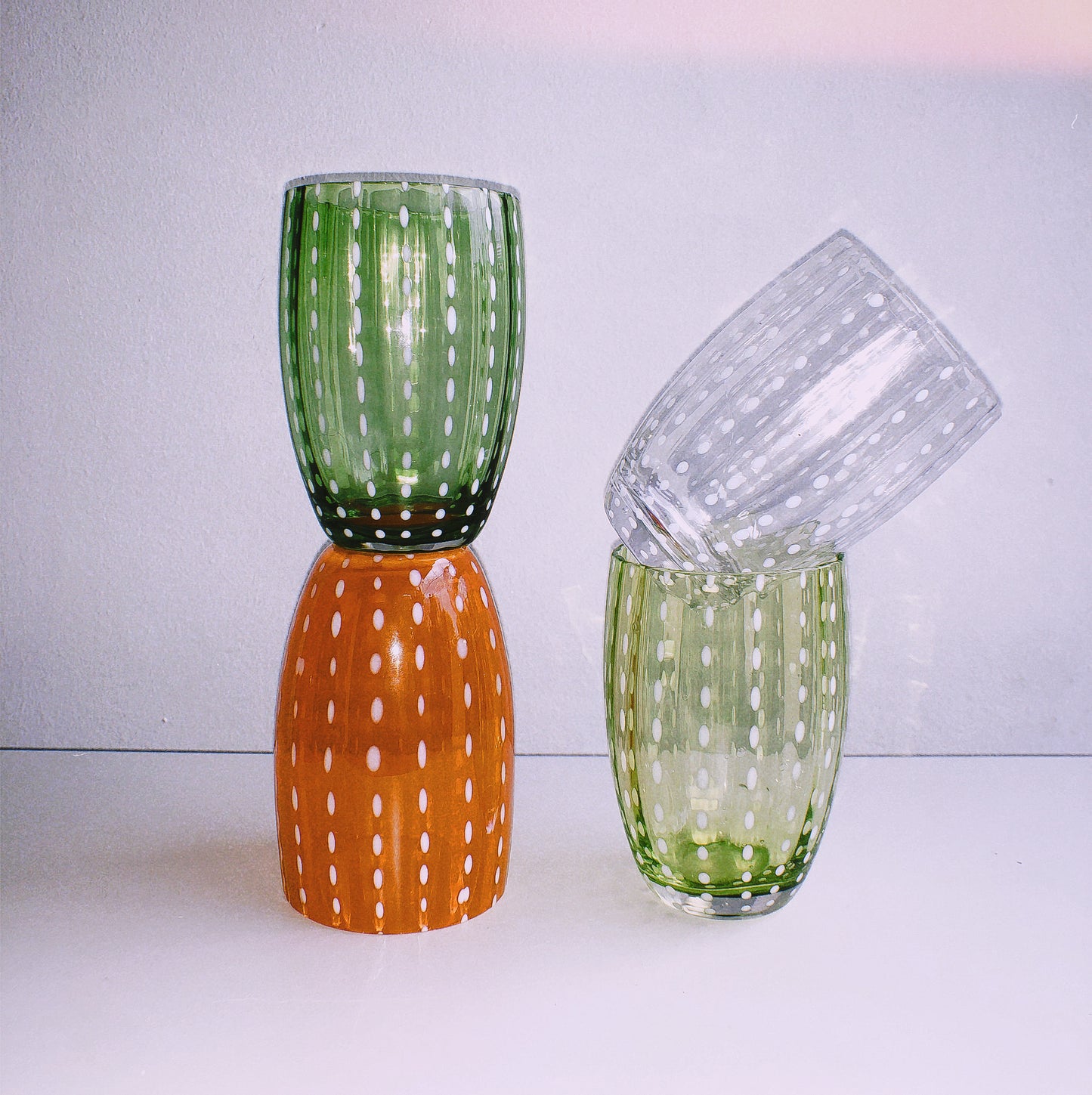 Handmade Watermelon Glasses in Clear by PROSE Tabletop