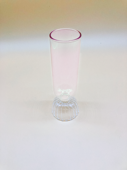 Handblown Pink Champagne Glass by PROSE Tabletop