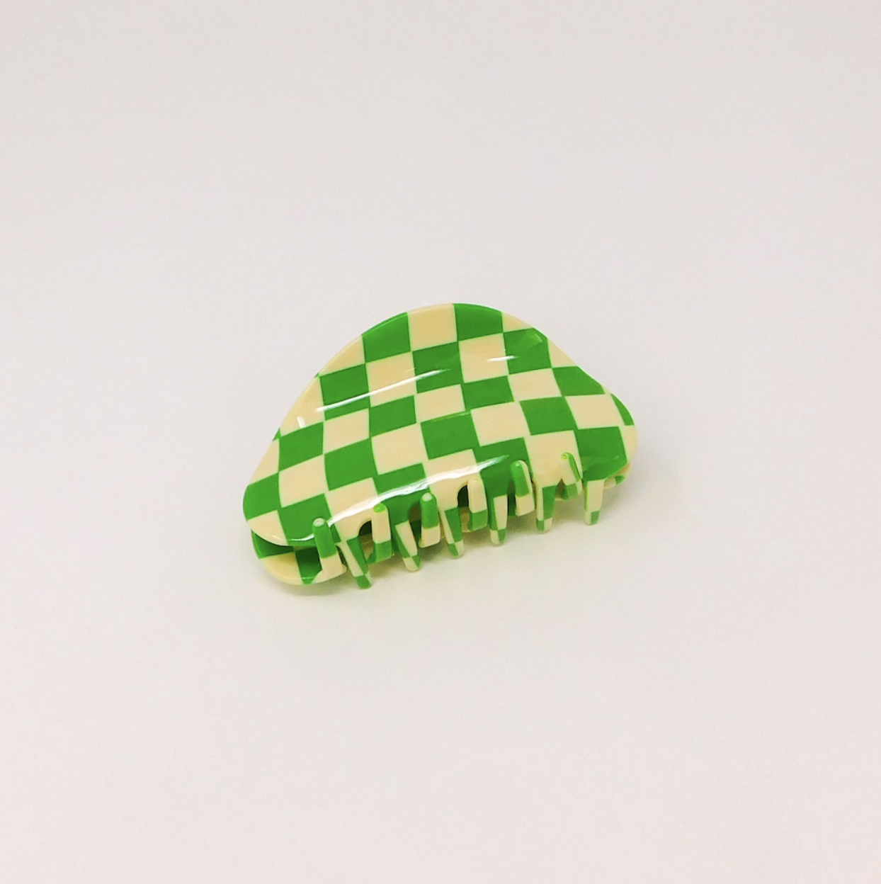 Brown Chessboard Hair Claws  by Veronique