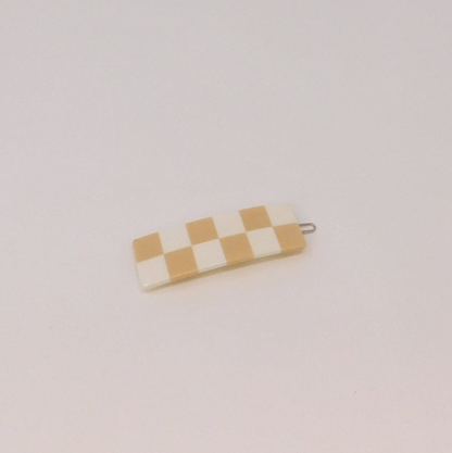 Brown Chessboard Hair Claws  by Veronique