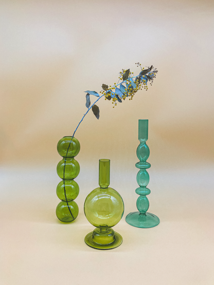 Vintage Emerald Candle Holder by PROSE Tabletop