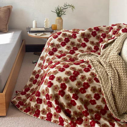 Poppy Embroidered Blanket in Maple by PROSE Décor
