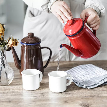 Red Enamel Coffee Pot by PROSE Tabletop