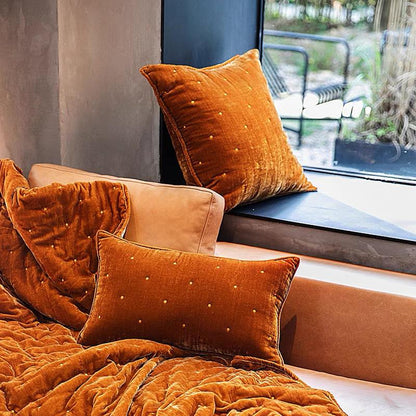 Velvet Square Cushion in Blush by PROSE Tabletop