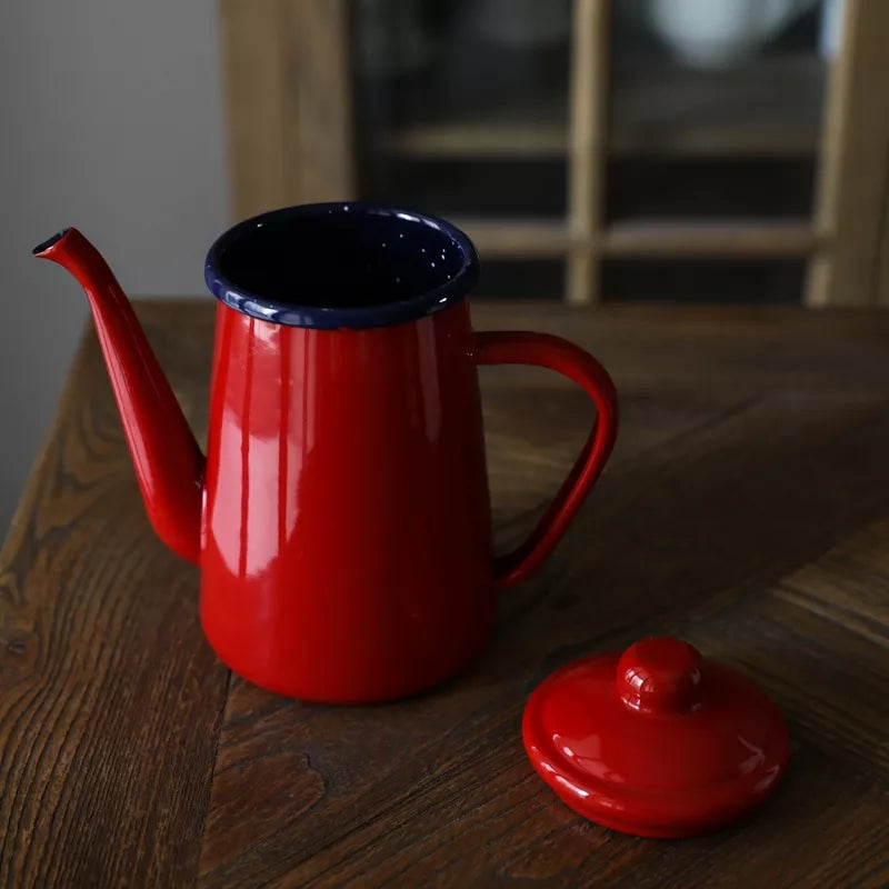 Red Enamel Coffee Pot by PROSE Tabletop